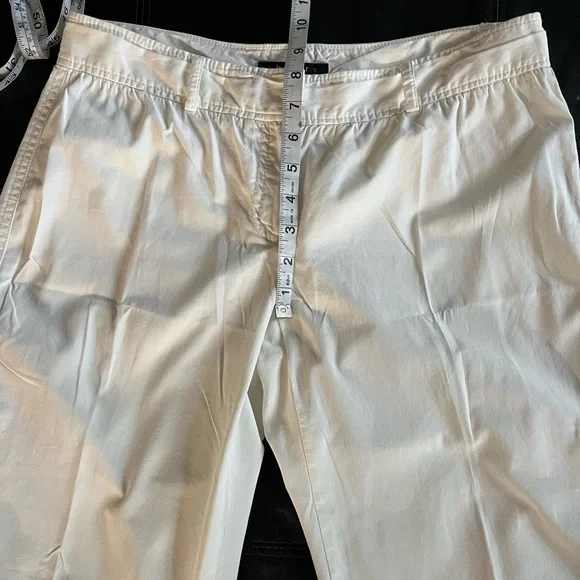 COPY - THEORY Pants Wide Leg Cotton Ivory/White Size 6 - Picture 6 of 16